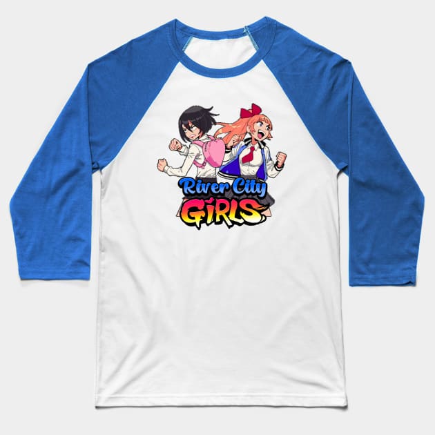 River City Girls: Misako and Kyoko w/ Logo Baseball T-Shirt by MrDelta